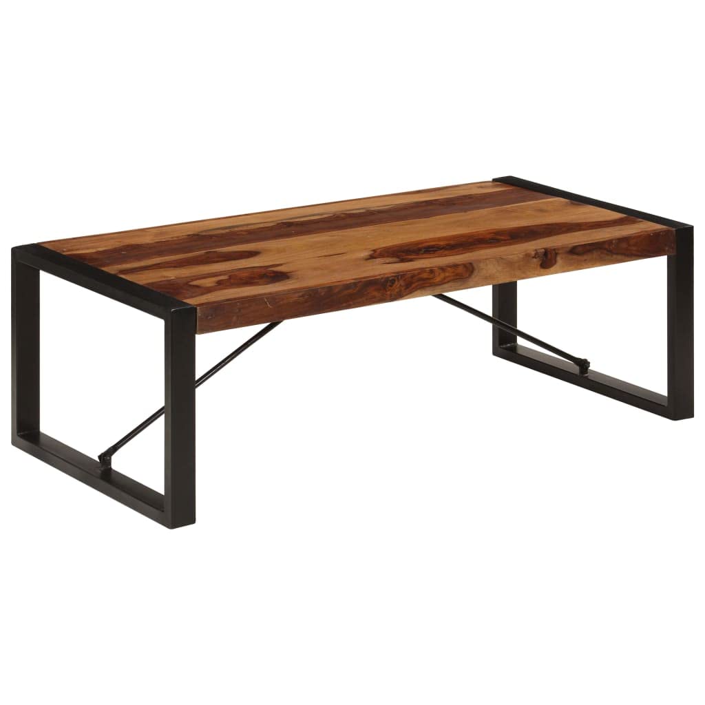 Rustic Wooden Coffee Table with Metal Frame K590
