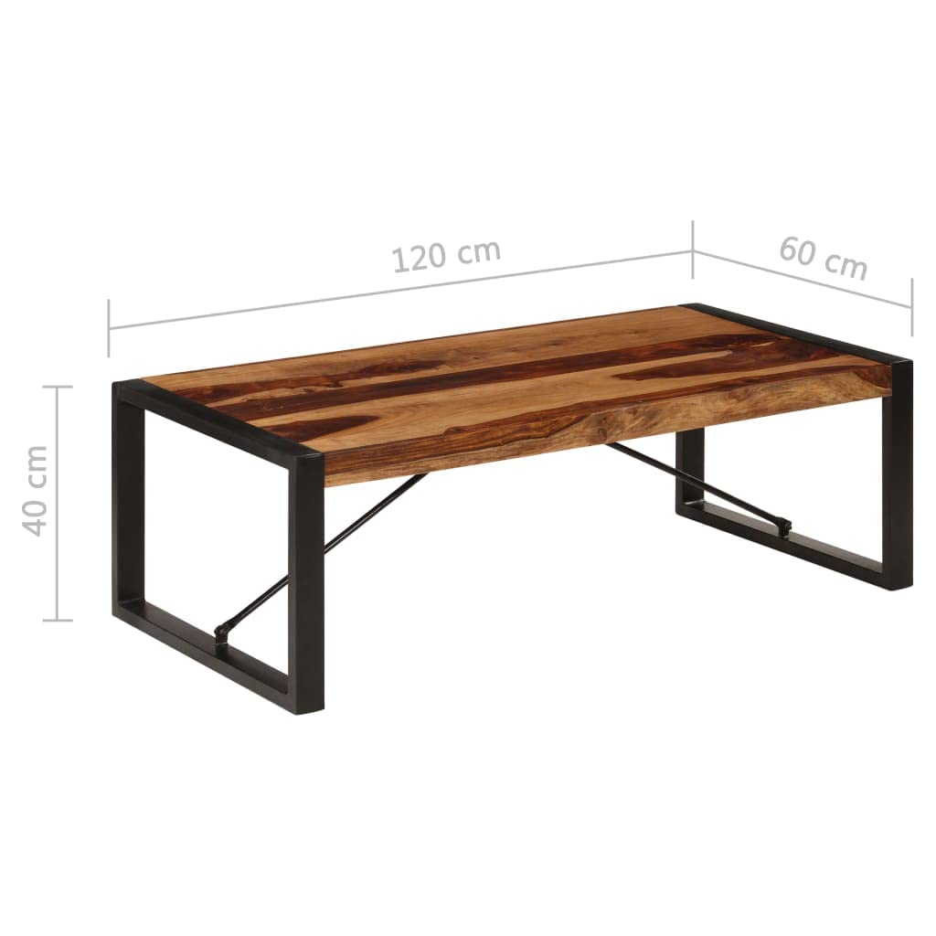Rustic Wooden Coffee Table with Metal Frame K590