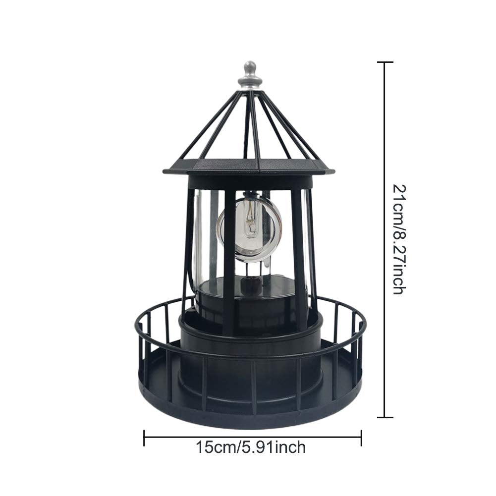 Solar Powered Lighthouse LED Rotating Waterproof Lawn Light B2633