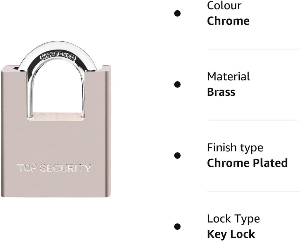 Heavy Duty Solid Brass Keyed Padlock with 4 Keys I1803