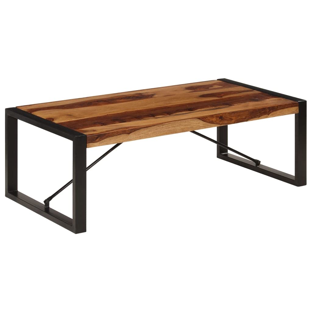 Rustic Wooden Coffee Table with Metal Frame K590