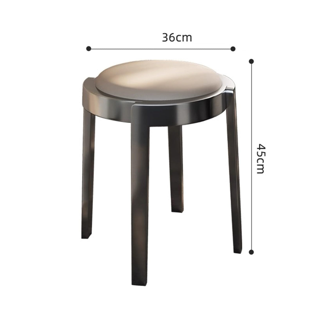Round Stackable Stainless Steel Microfiber Leather Stools Z464