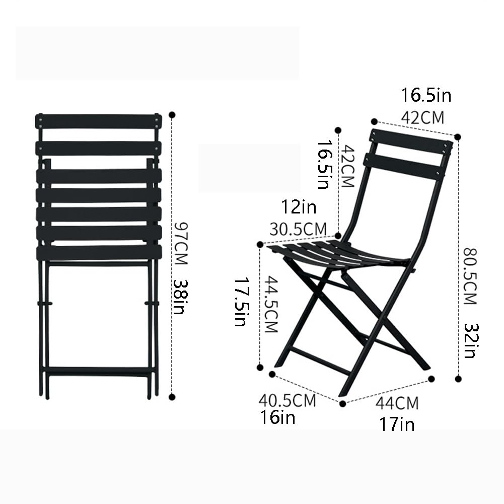 18 Inch Folding Bar Stool with Backrest Black K2317