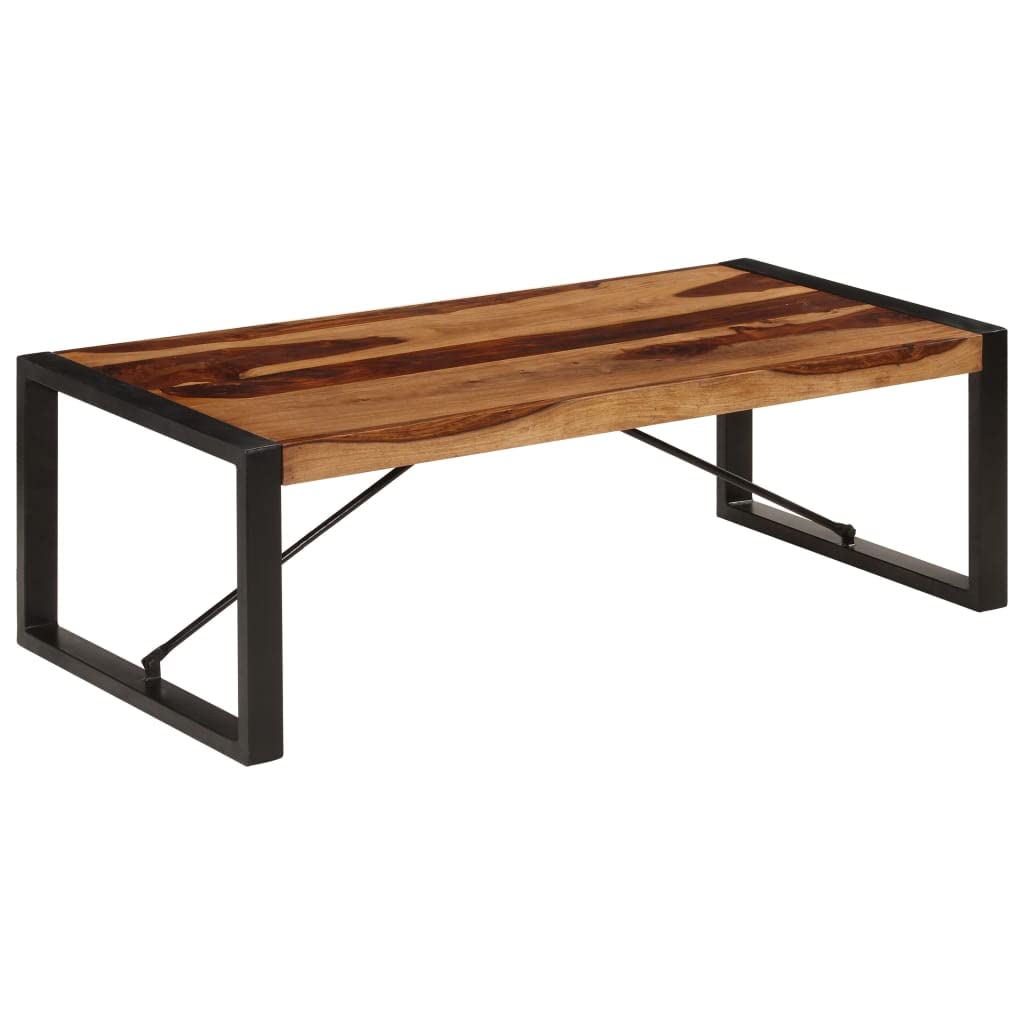 Rustic Wooden Coffee Table with Metal Frame K590