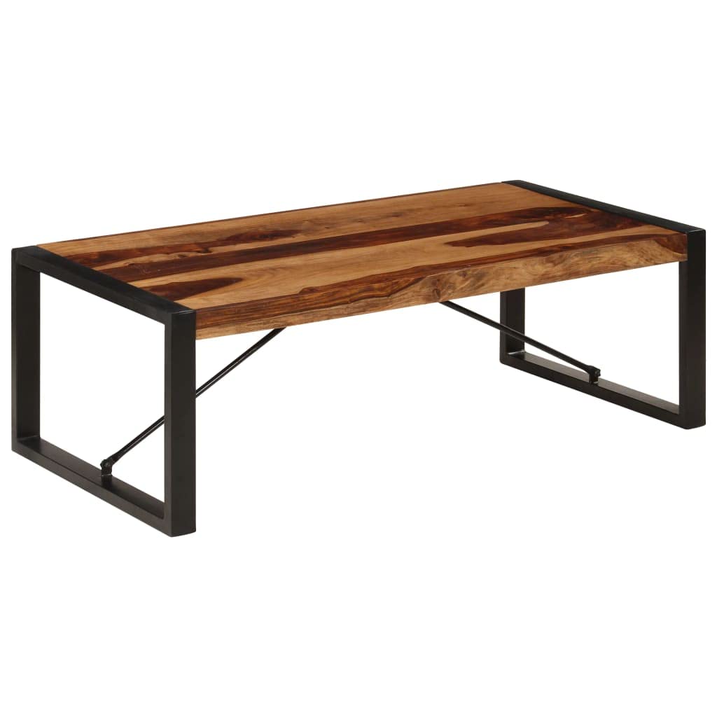 Rustic Wooden Coffee Table with Metal Frame K590