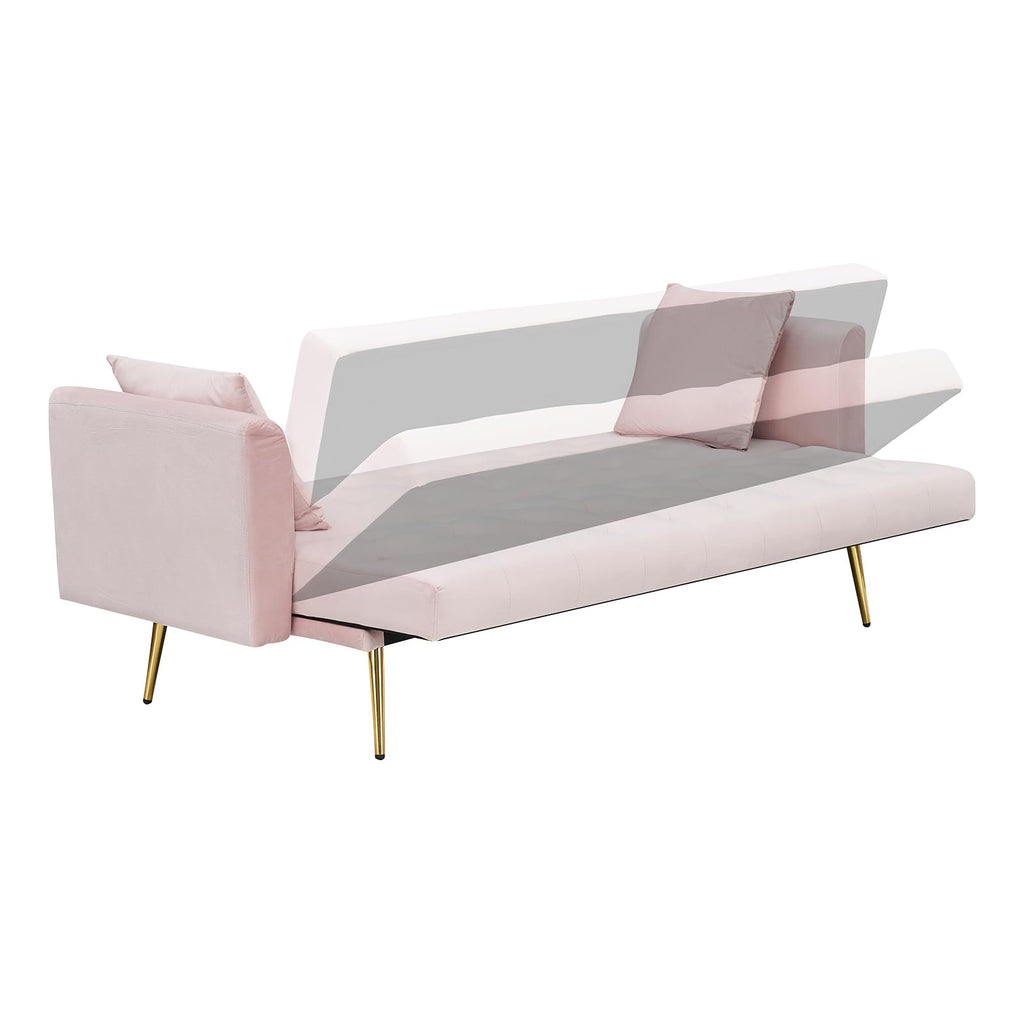 71" Velvet Convertible Sofa Bed U28984