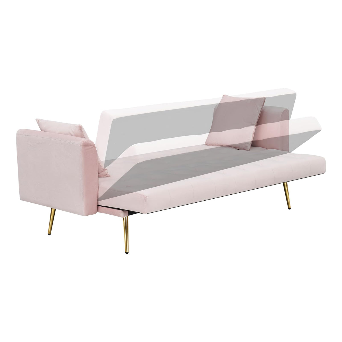 71" Velvet Convertible Sofa Bed U28984