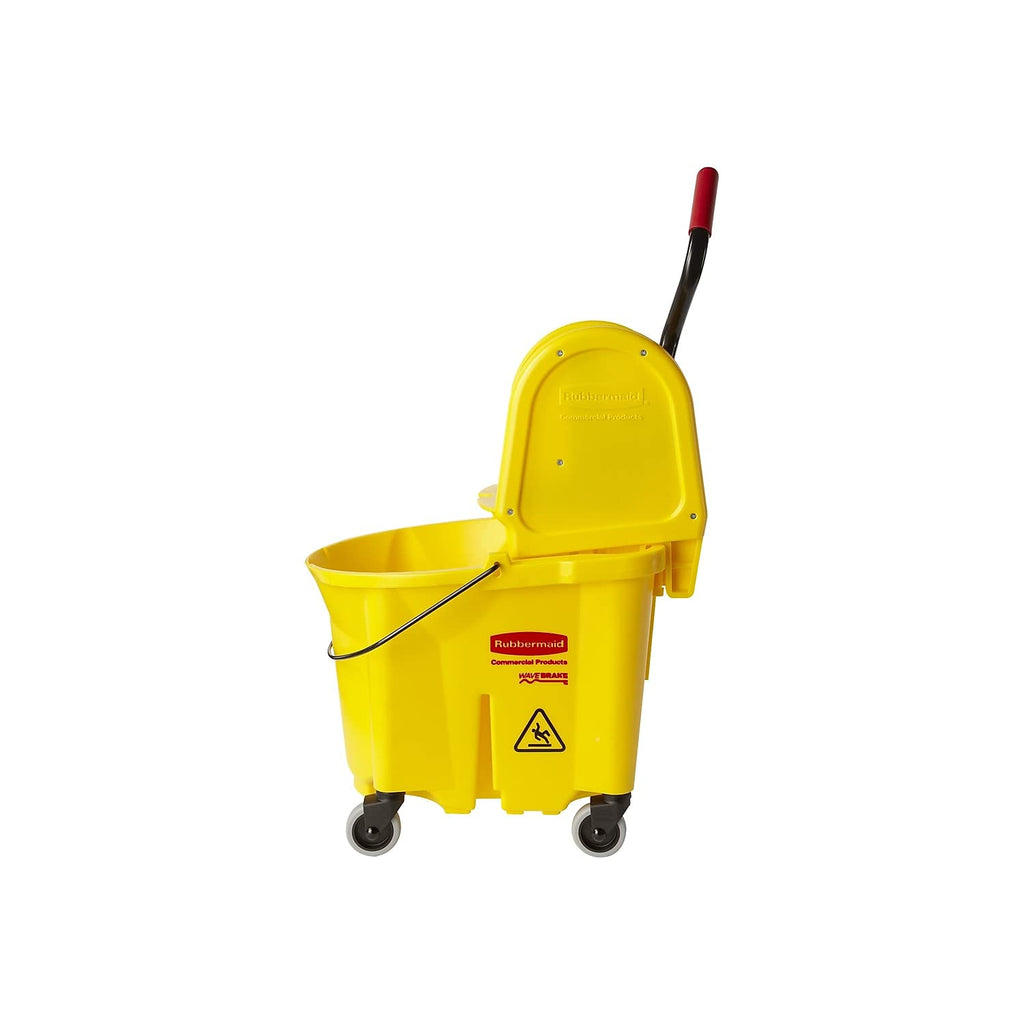31 QT Tandem Mop Bucket and Wringer Combo on Wheels, Yellow F701573