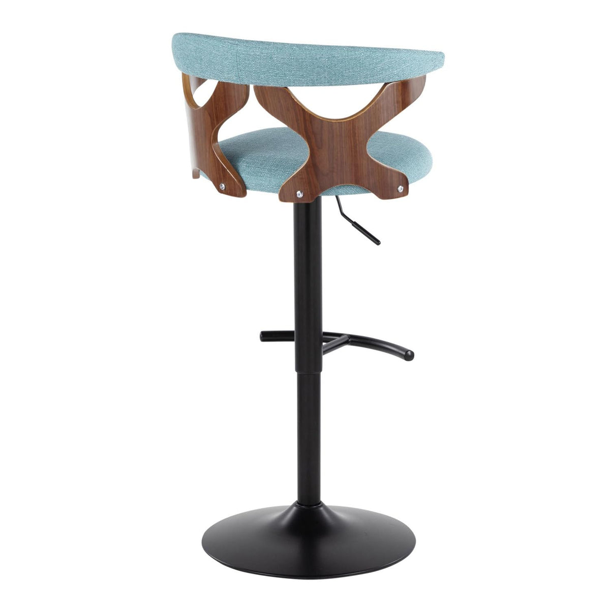 Adjustable Barstool with Metal Wood and Fabric 2-Piece Set H8776