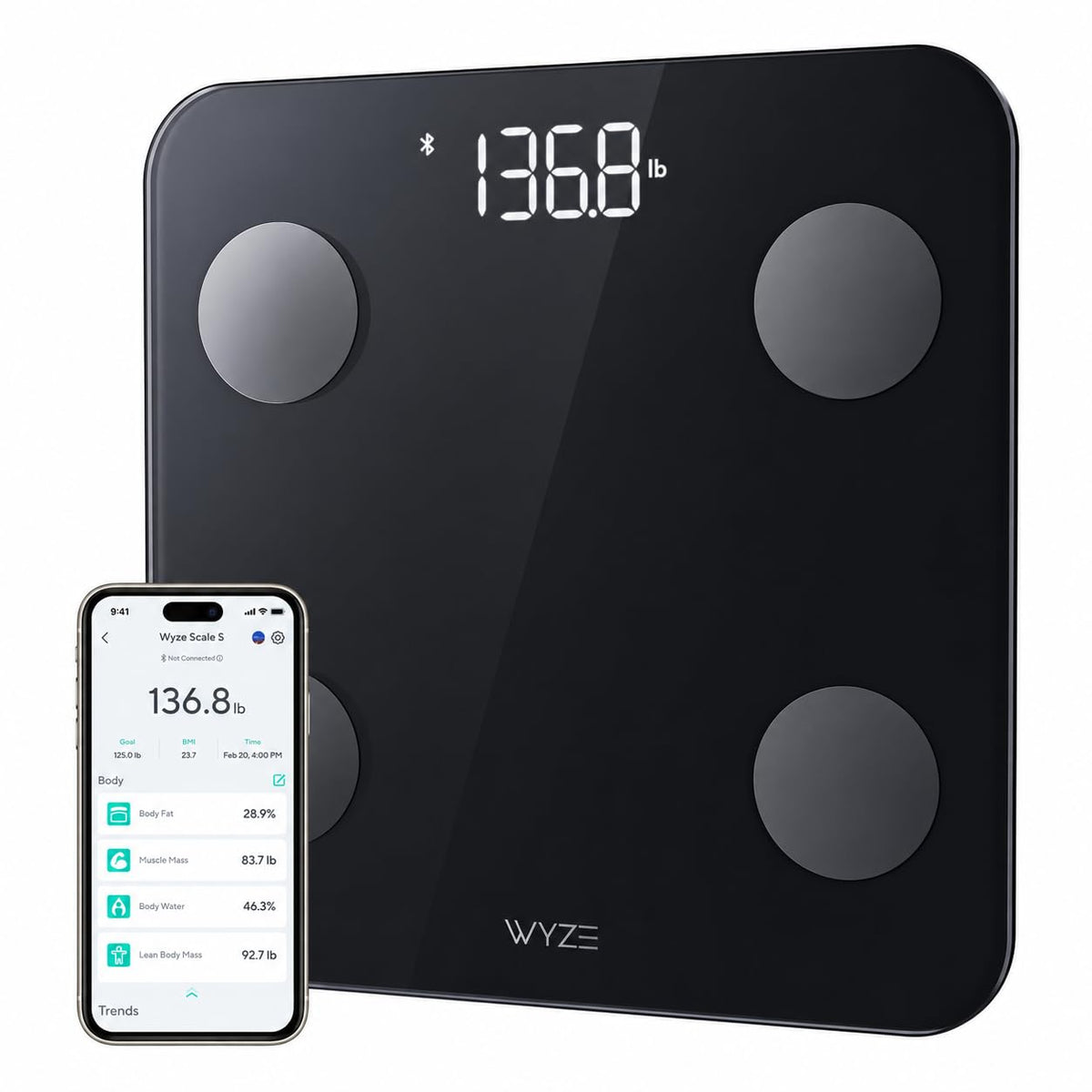 Black Smart Body Weight Scale Q154