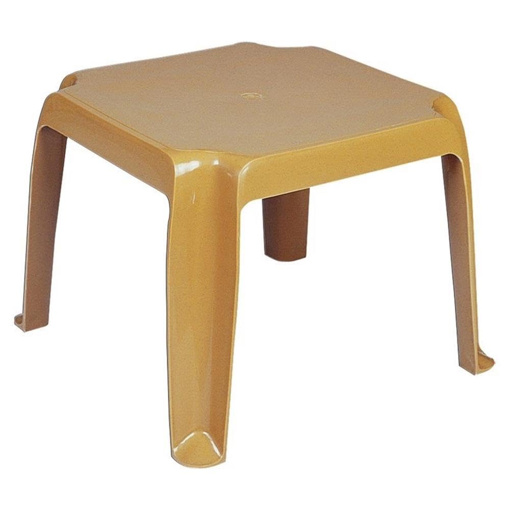 Teak Brown Resin Side Table Set of 2 L59097
