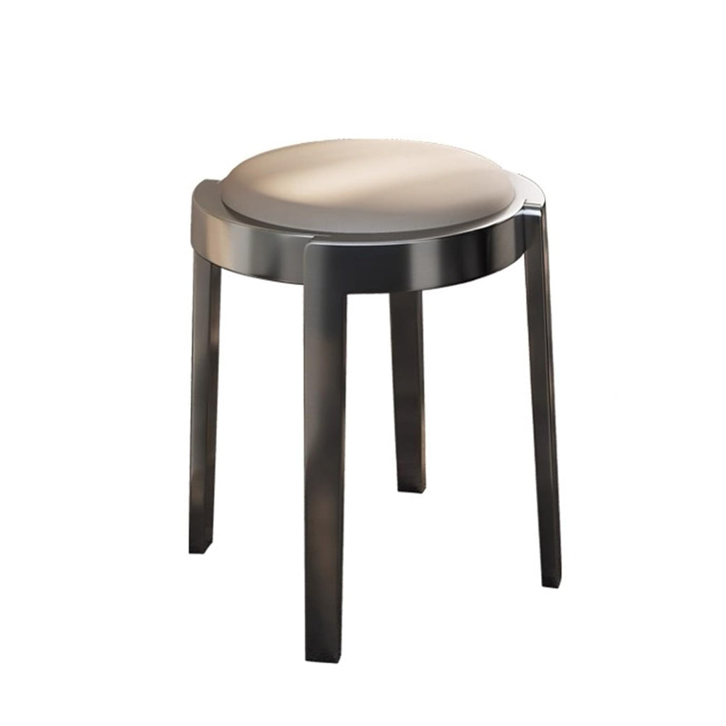 Round Stackable Stainless Steel Microfiber Leather Stools Z464