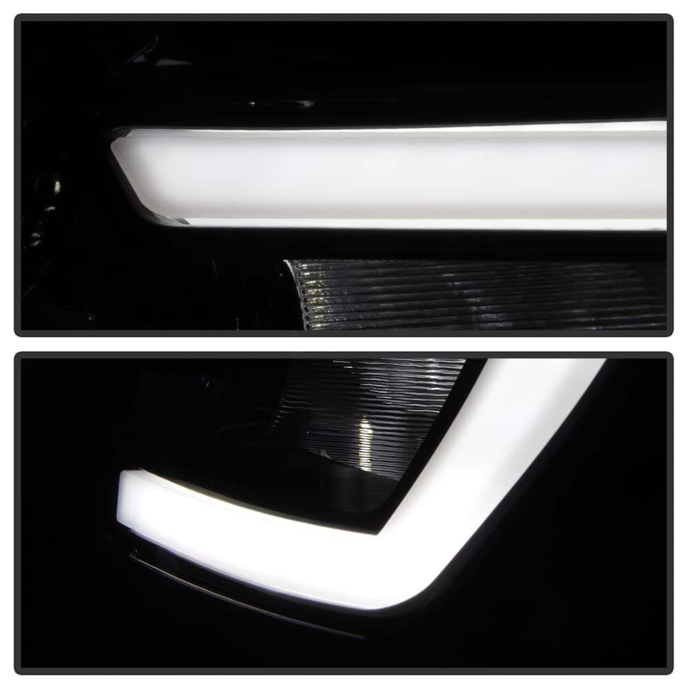 For 2003-2007 Honda Accord Black Housing LED Tube Headlights Assembly Pair Set B11349