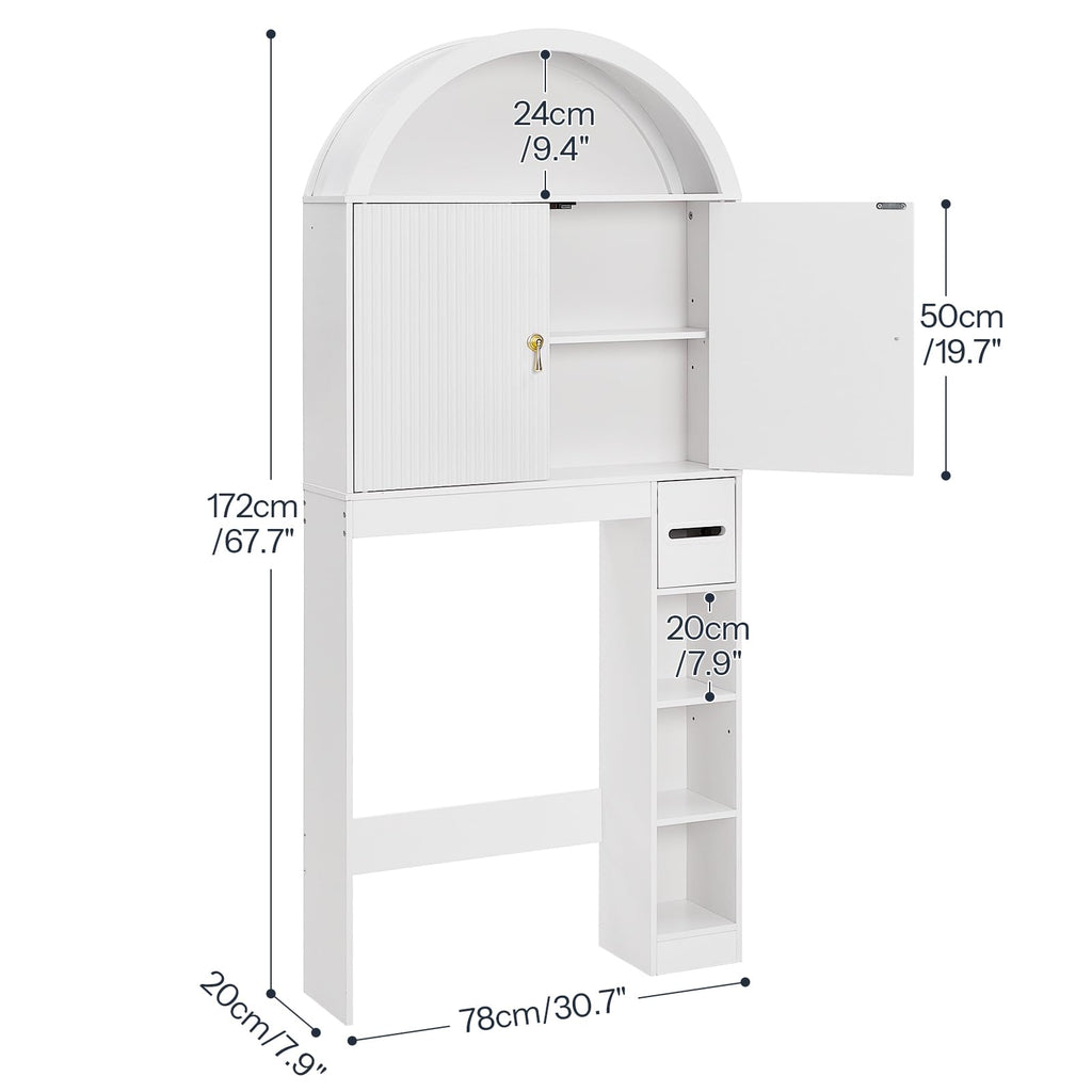 White Over the Toilet Storage Cabinet with Adjustable Shelf B383082
