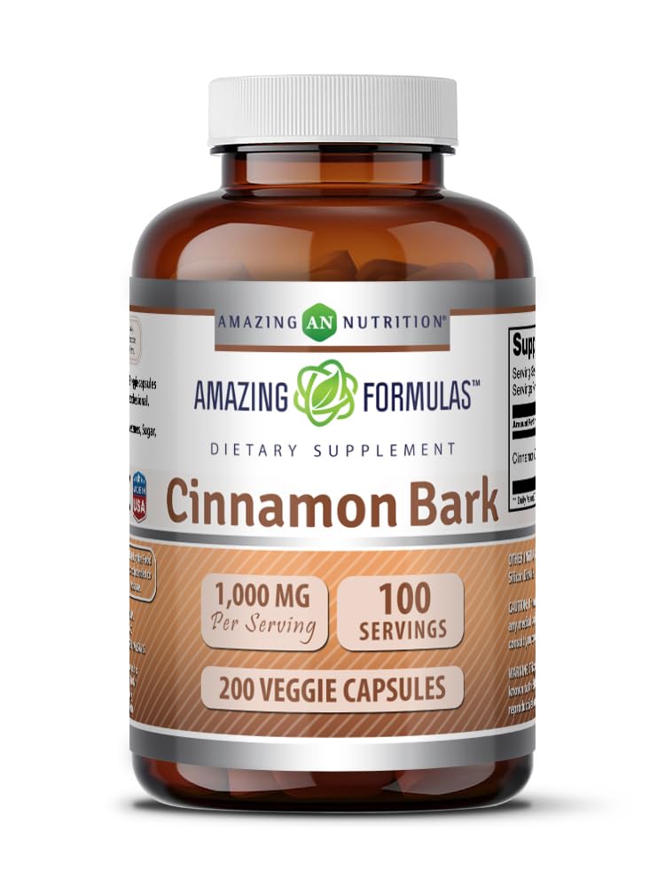 Cinnamon Bark Supplement 1000 Mg 200 Veggie Capsules E427