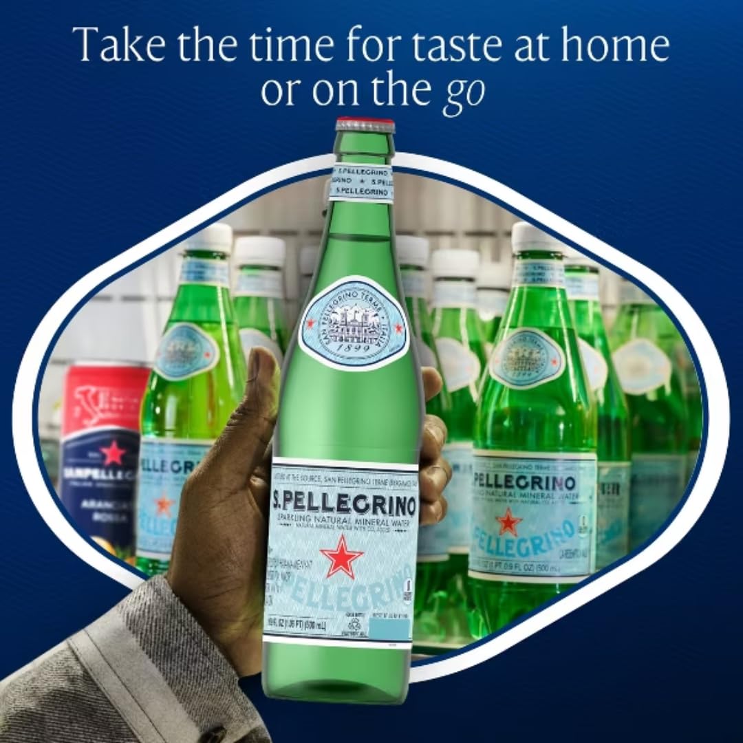 Sparkling Natural Mineral Water 500 mL Glass Bottles 8 Pack D260287