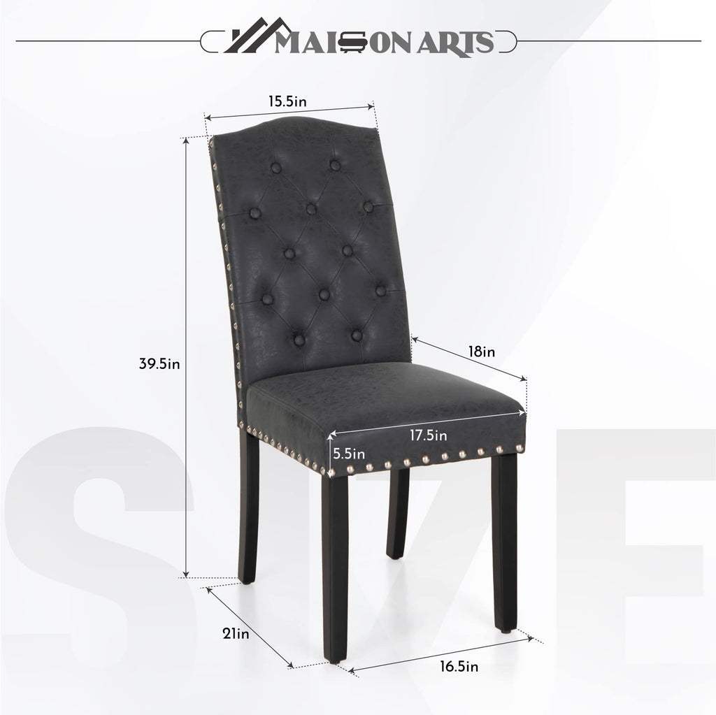 Black Faux Leather Dining Chairs Set of 2 C115