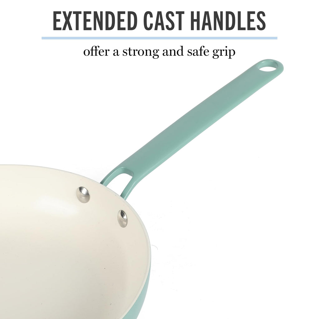 12 Piece Nonstick Ceramic Aluminum Cookware Set Teal L99268