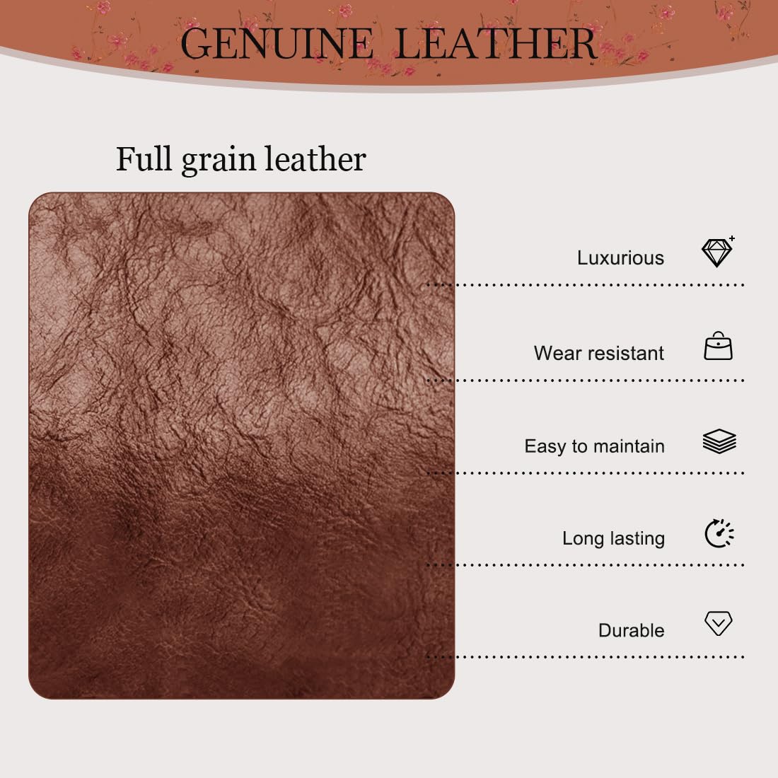 Genuine Leather Flower Embossed Shoulder Bag J7077