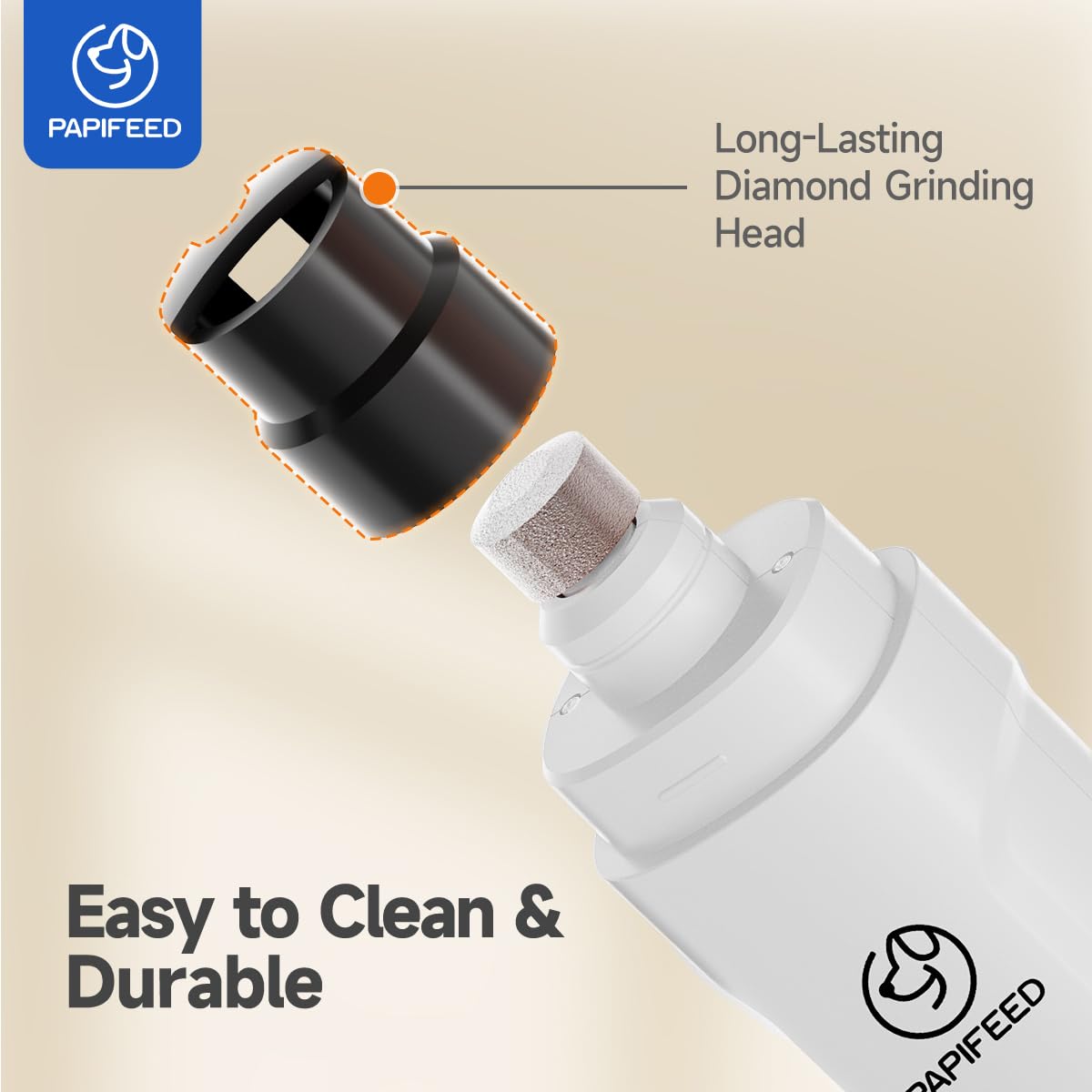 Ultra Quiet 3-Speed Rechargeable Dog Nail Grinder with LED Light D631370