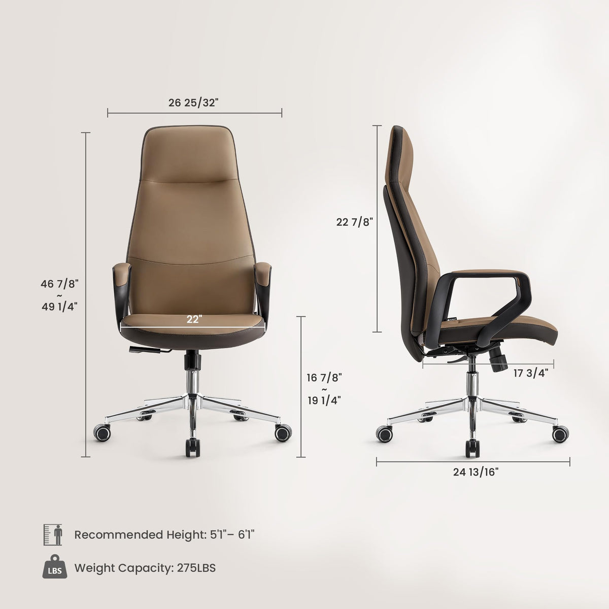 Brown Leather Executive Office Chair K2720