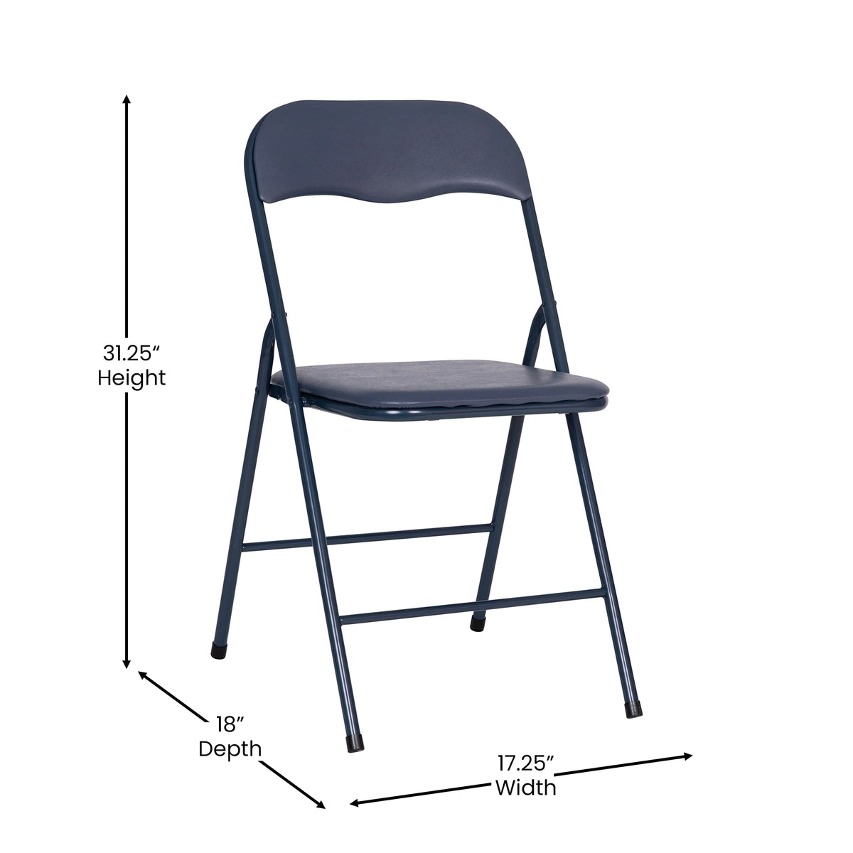 Navy Square Folding Card Table and Chairs Set P887