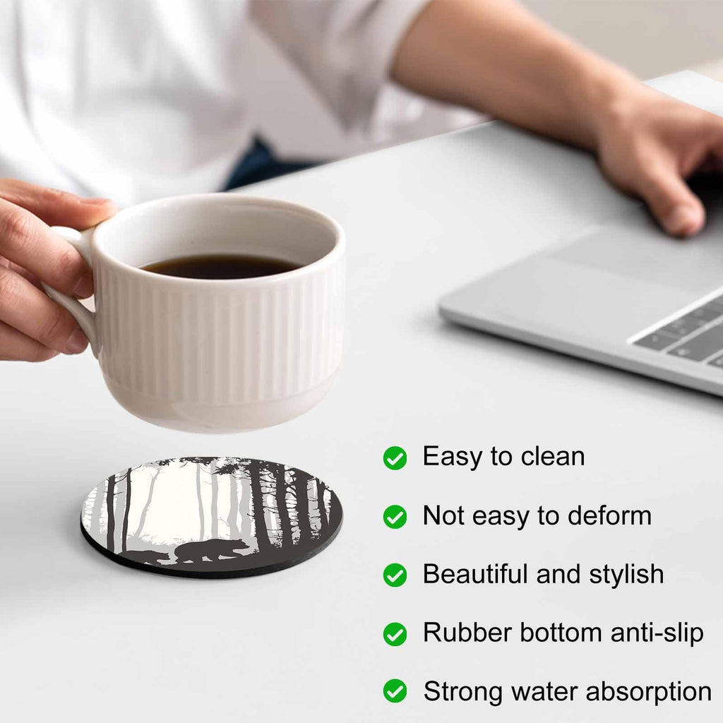 Black Grey Set of 4 Soft Absorbent Coasters R83484