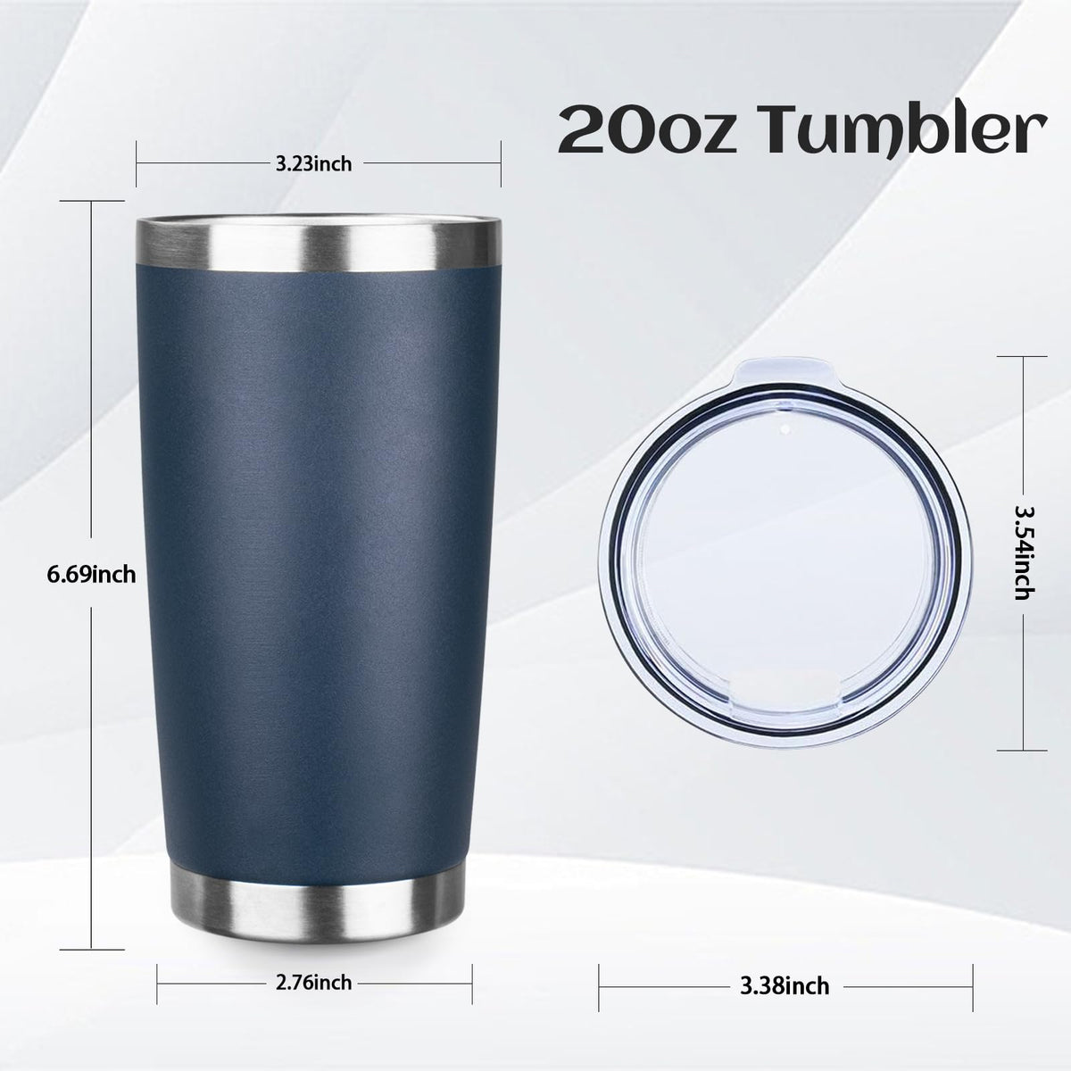 20oz Stainless Steel Travel Coffee Tumbler Navy Blue Y4571