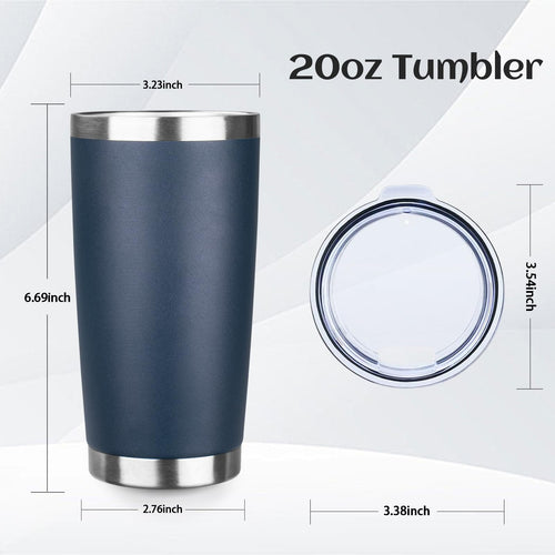 20oz Stainless Steel Travel Coffee Tumbler Navy Blue Y4571