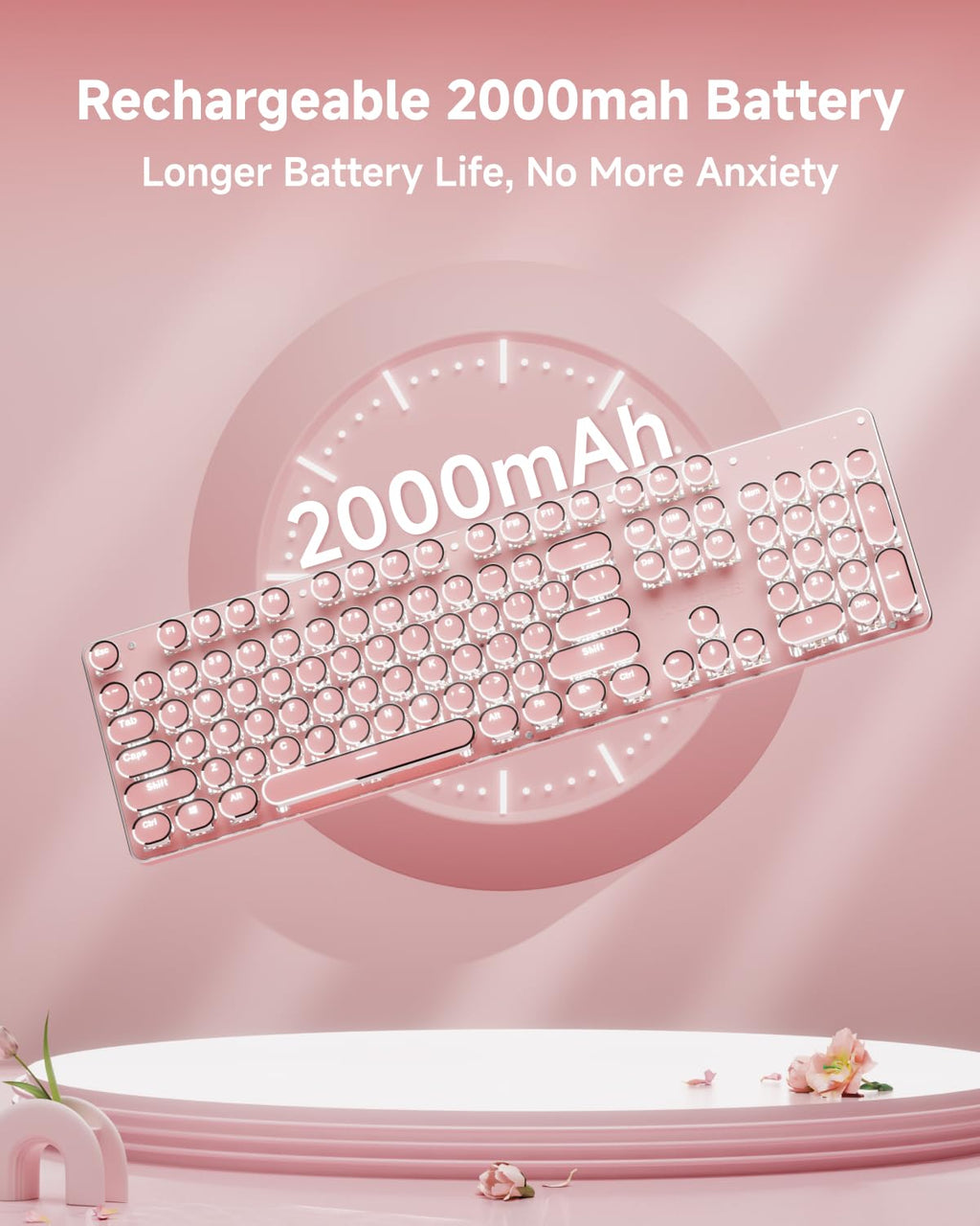Pink Wireless Mechanical Keyboard H4670