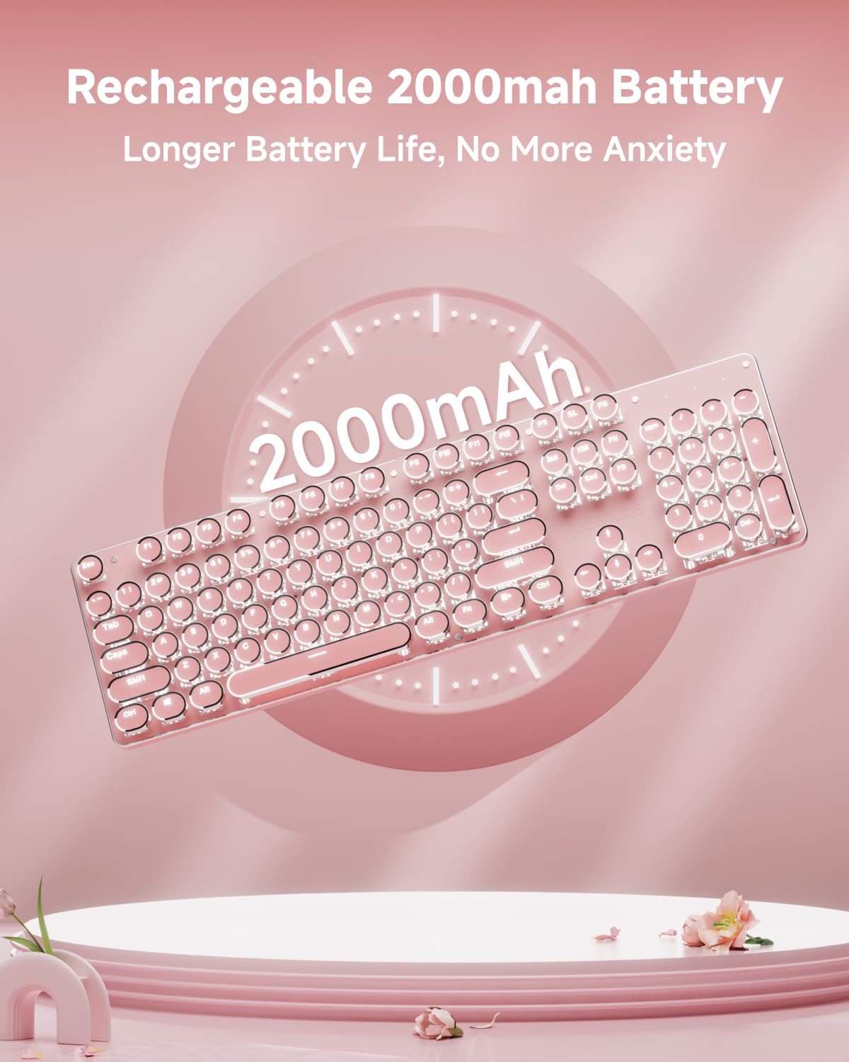 Pink Wireless Mechanical Keyboard H4670
