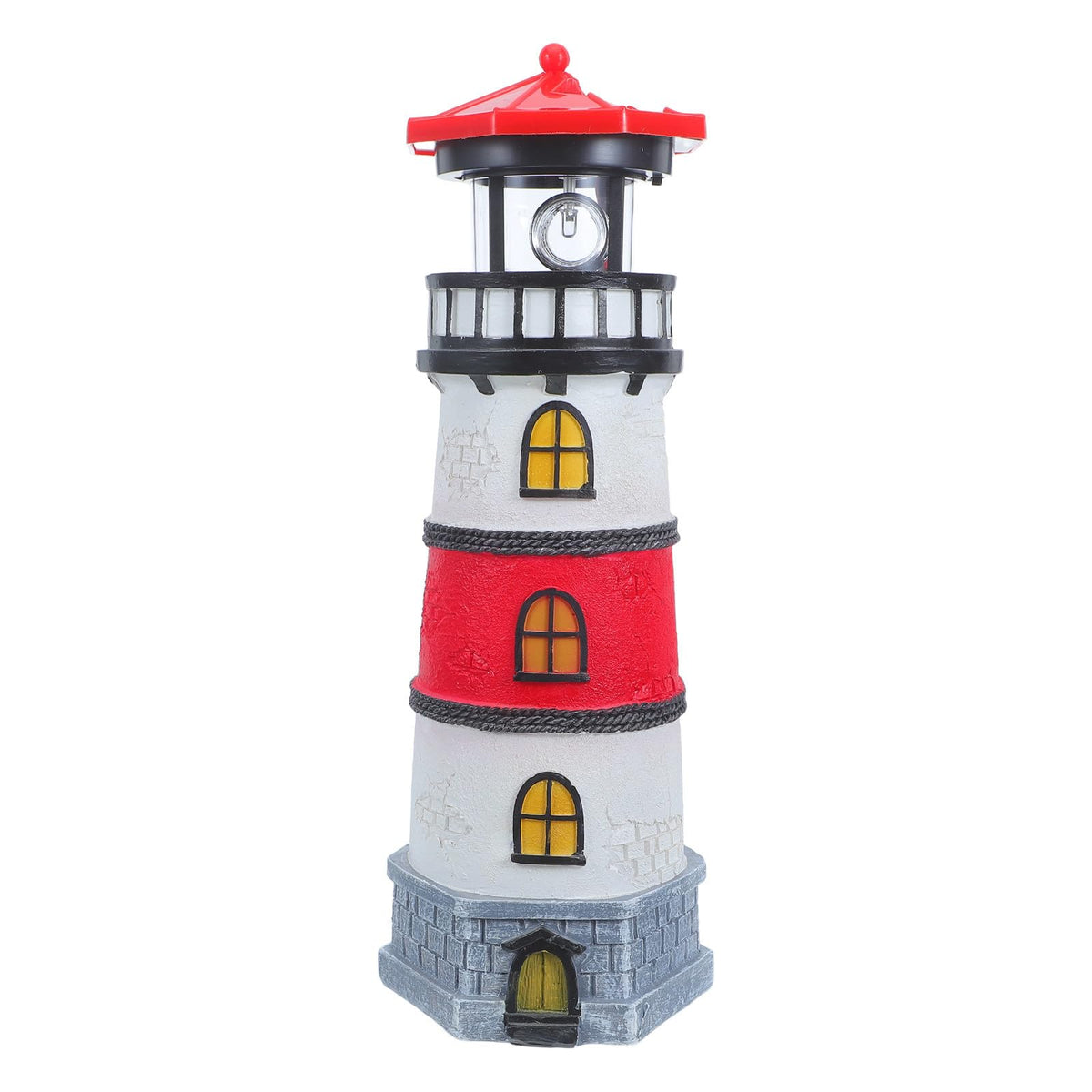 Solar Powered Waterproof LED Lighthouse Garden Statue X349