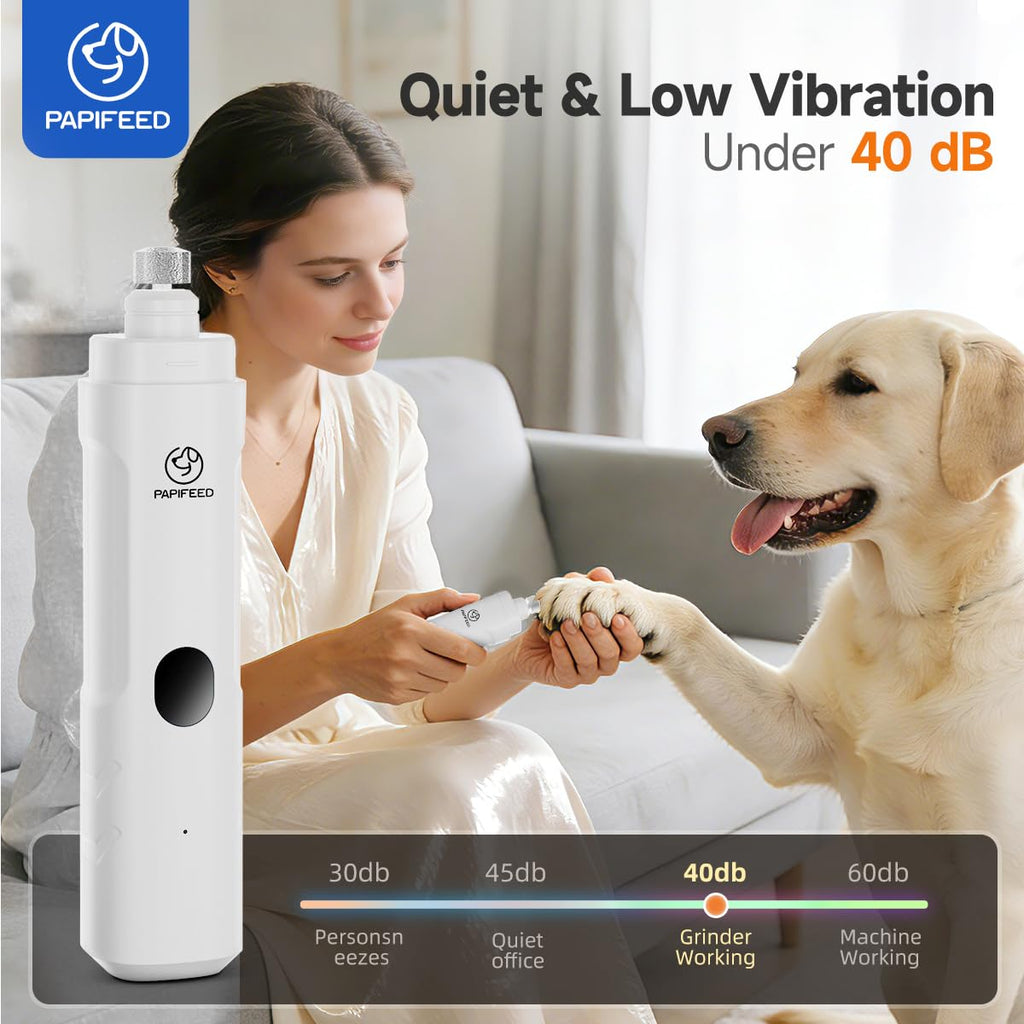 Ultra Quiet 3-Speed Rechargeable Dog Nail Grinder with LED Light D631370