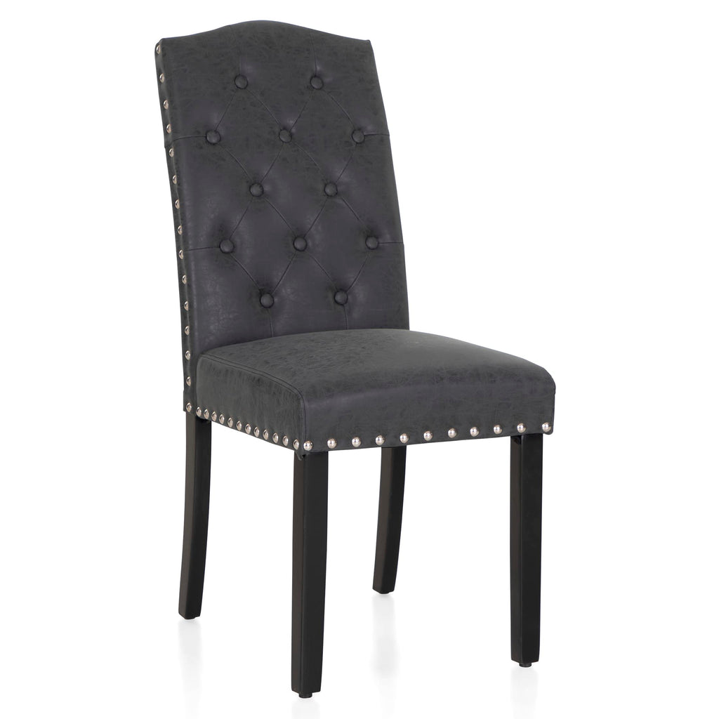 Black Faux Leather Dining Chairs Set of 2 C115