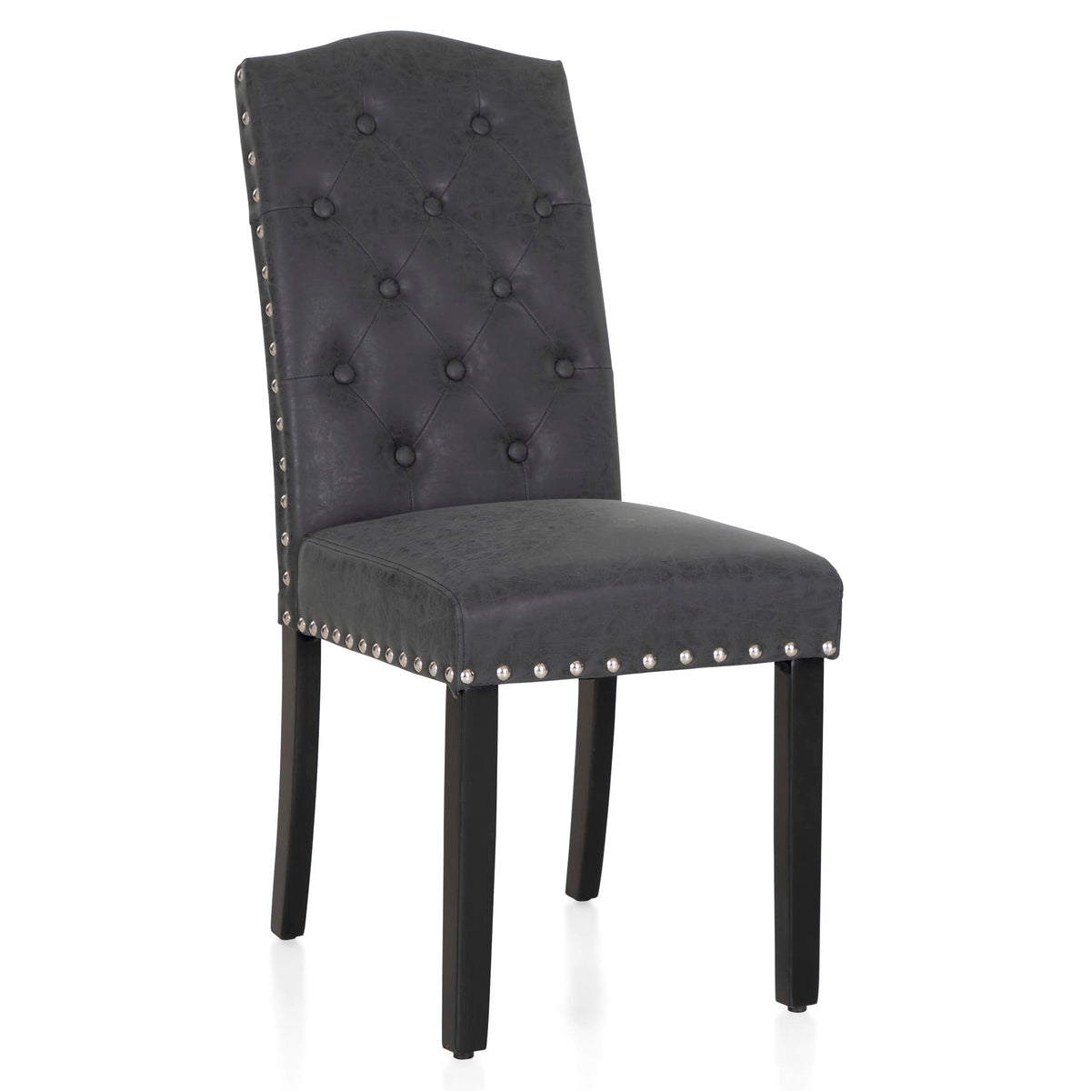 Black Faux Leather Dining Chairs Set of 2 C115