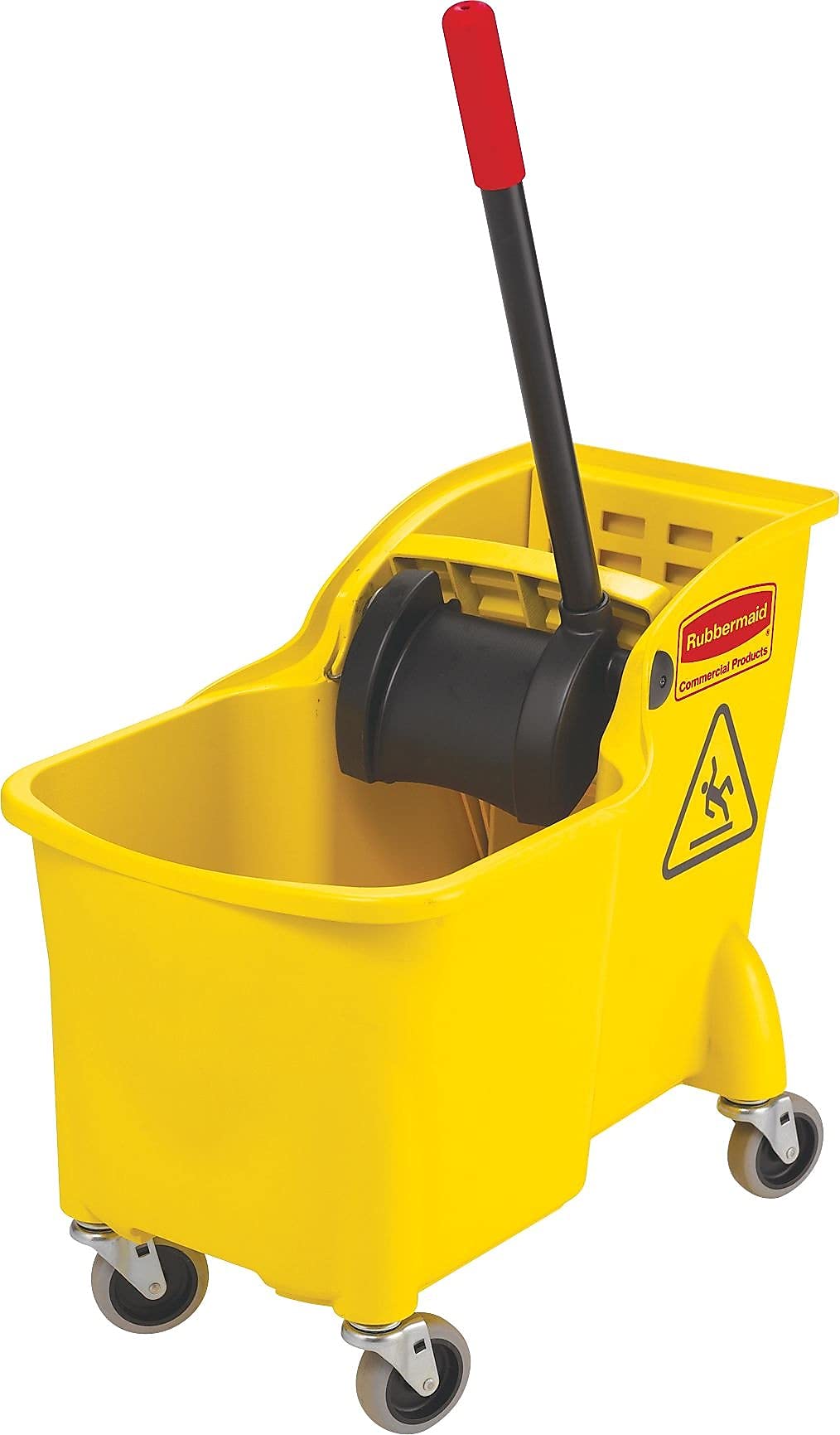 31 QT Tandem Mop Bucket and Wringer Combo on Wheels, Yellow F701573