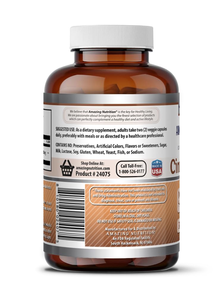 Cinnamon Bark Supplement 1000 Mg 200 Veggie Capsules E427