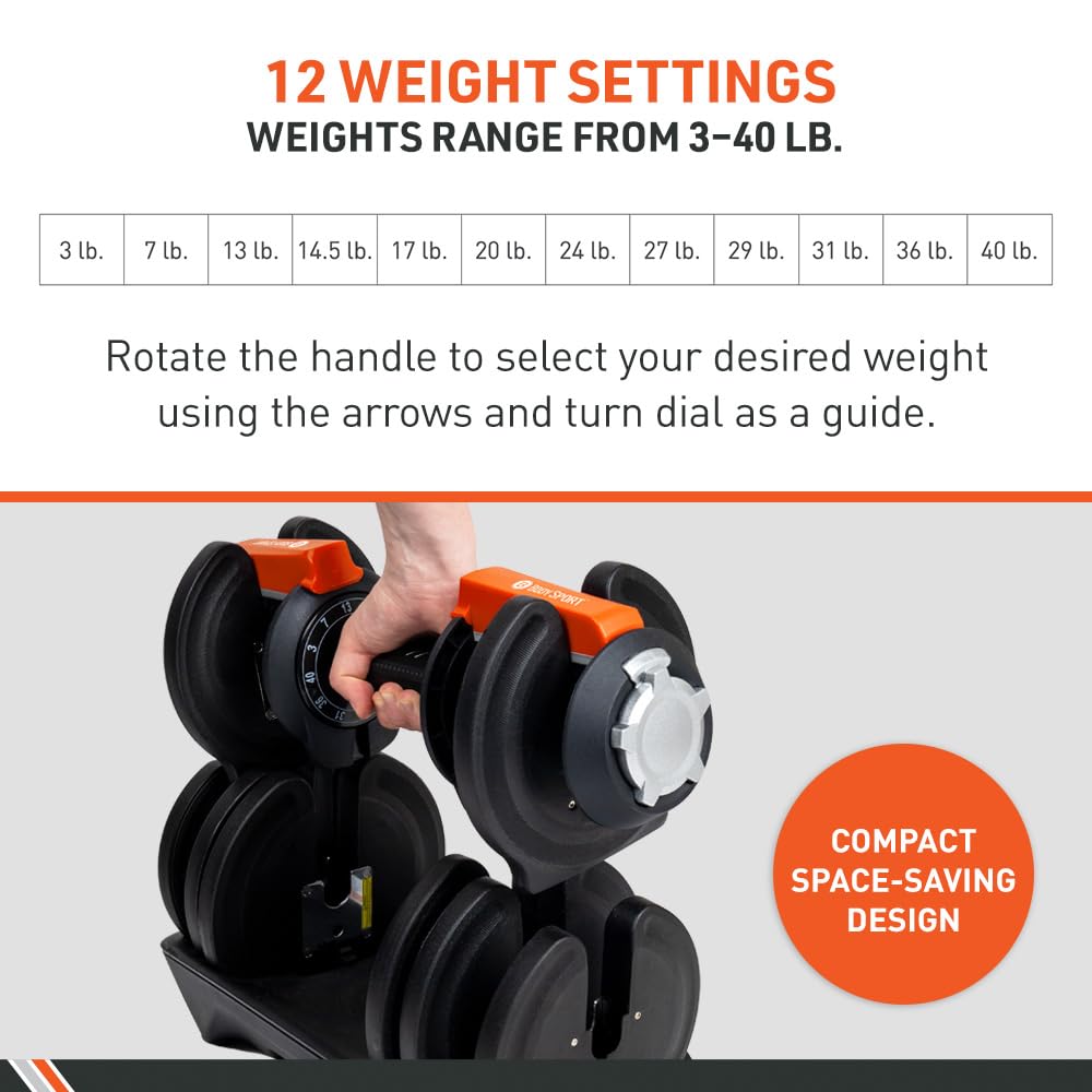 40 Pound Adjustable Dumbbells Y444795