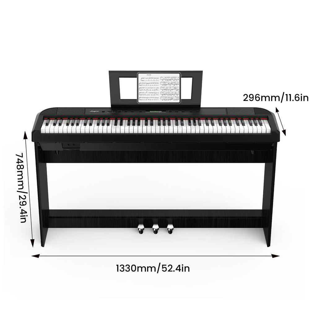 88 Keys Weighted Hammer Portable Electric Keyboard Piano with Stand E65712