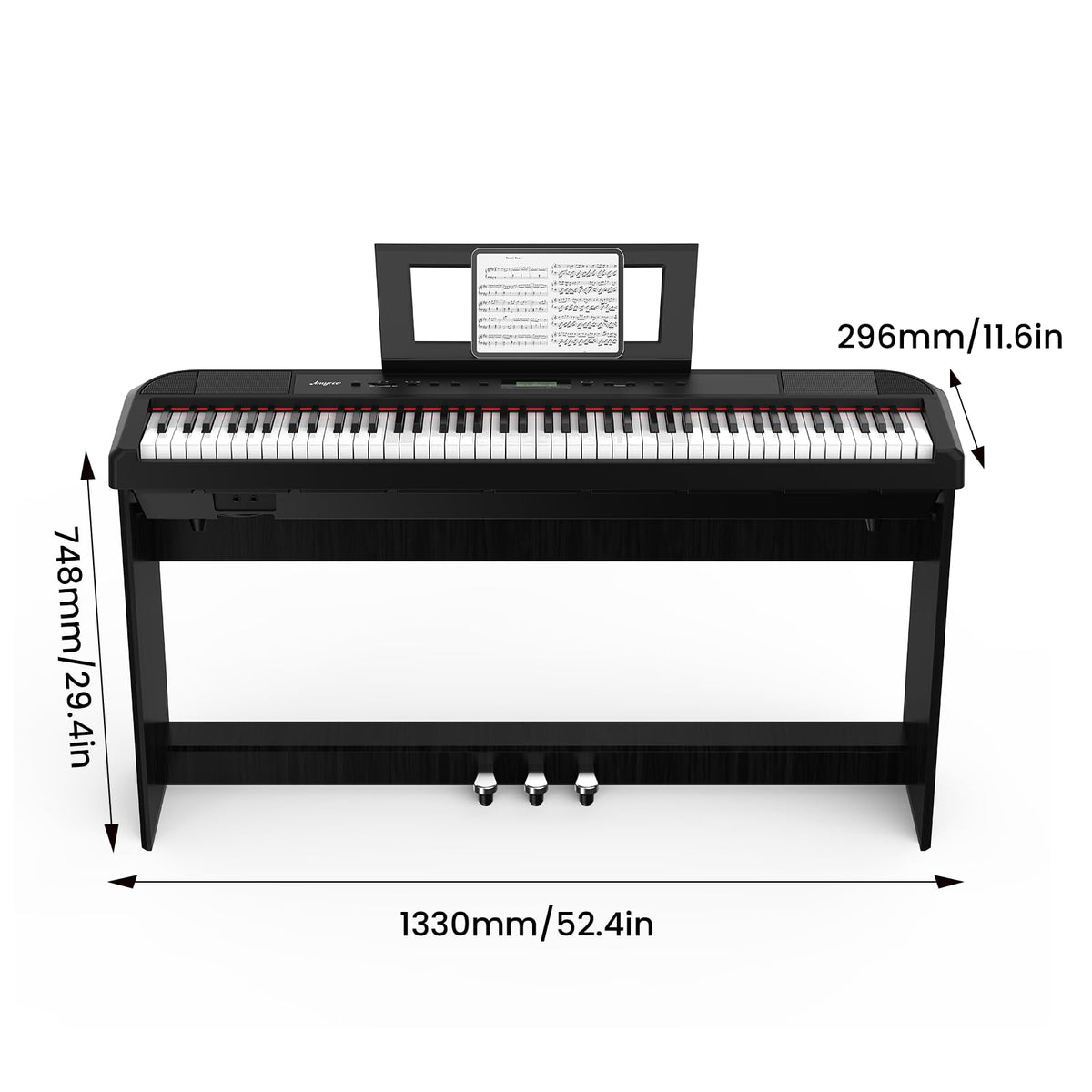 88 Keys Weighted Hammer Portable Electric Keyboard Piano with Stand E65712