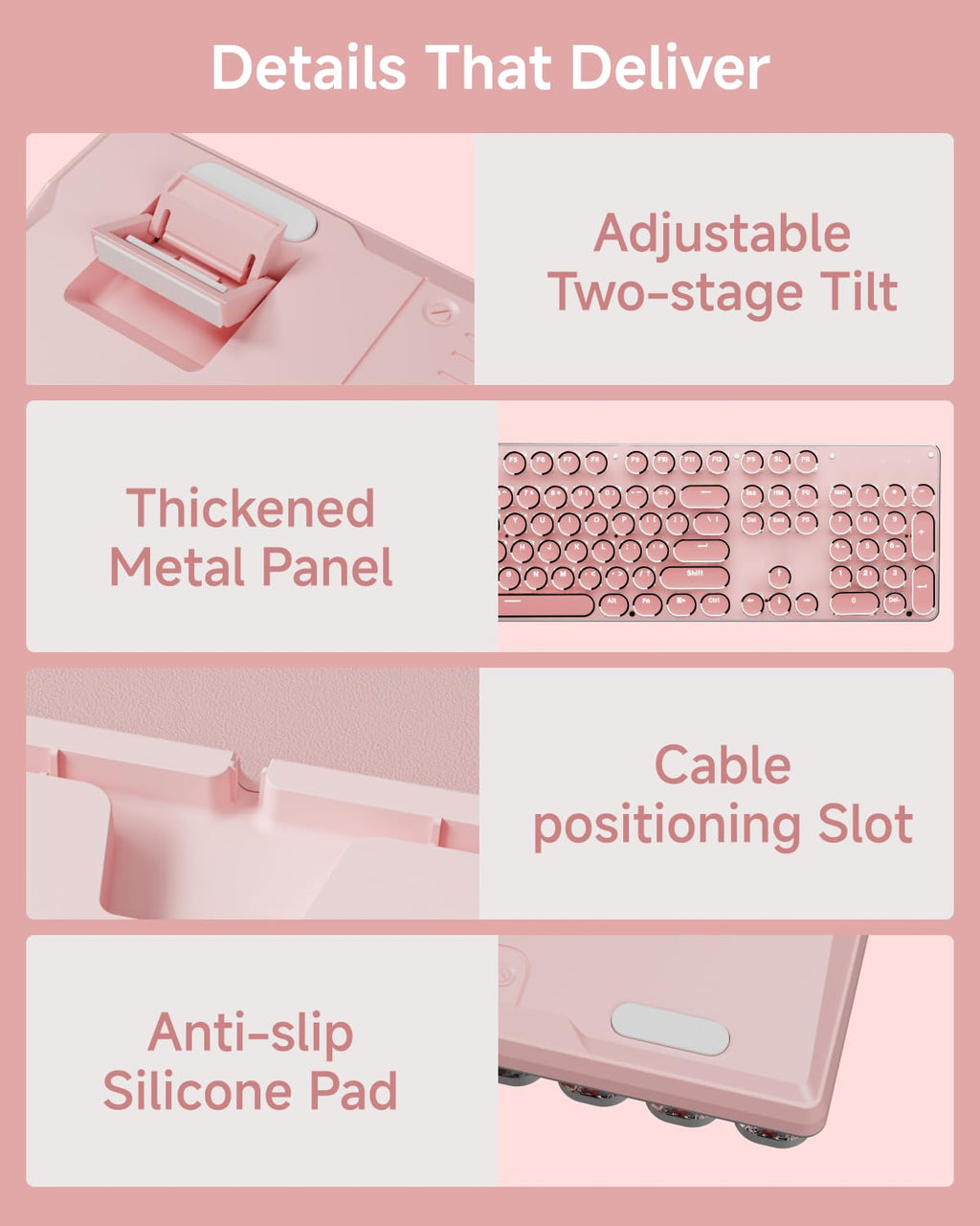 Pink Wireless Mechanical Keyboard H4670