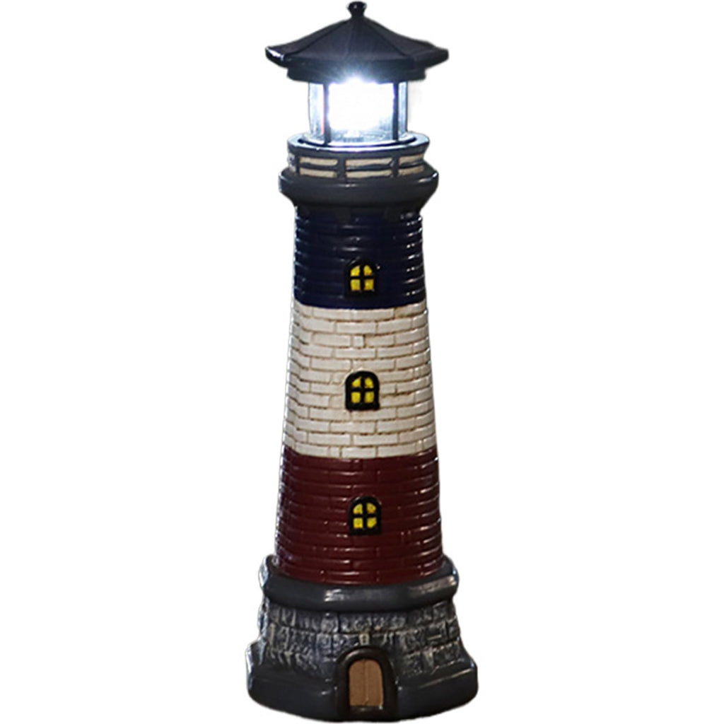 15" Tall Waterproof Resin Lighthouse Lamp with Rotating LED O474551