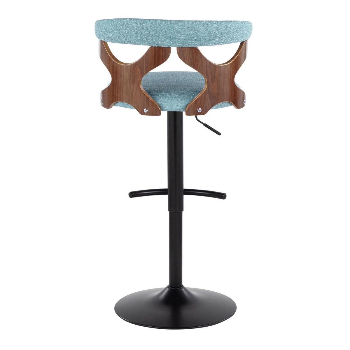 Adjustable Barstool with Metal Wood and Fabric 2-Piece Set H8776