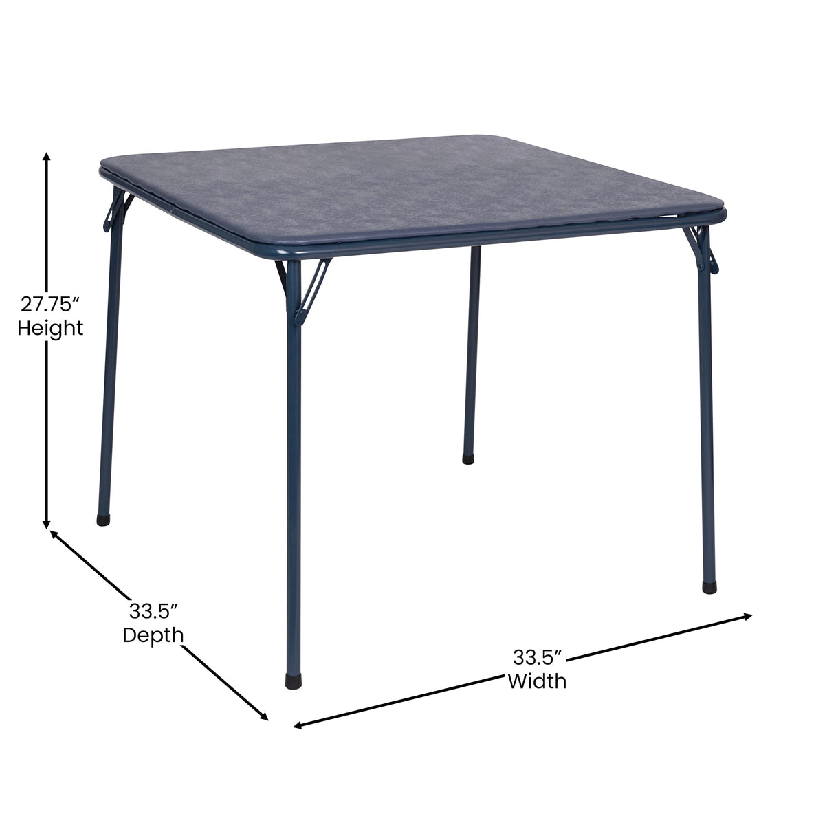 Navy Square Folding Card Table and Chairs Set P887
