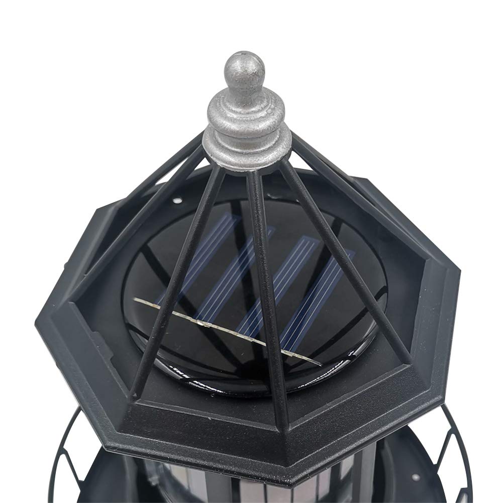 Solar Powered Lighthouse LED Rotating Waterproof Lawn Light B2633