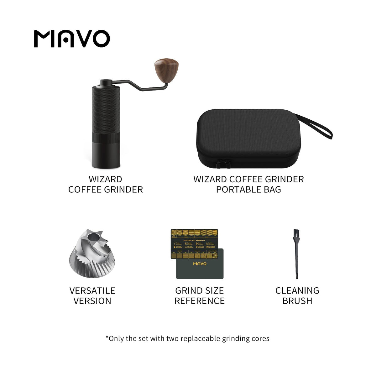 Manual Coffee Grinder 25g Stainless Steel Conical Burr Black G675