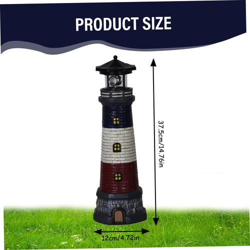 15" Tall Waterproof Resin Lighthouse Lamp with Rotating LED O474551