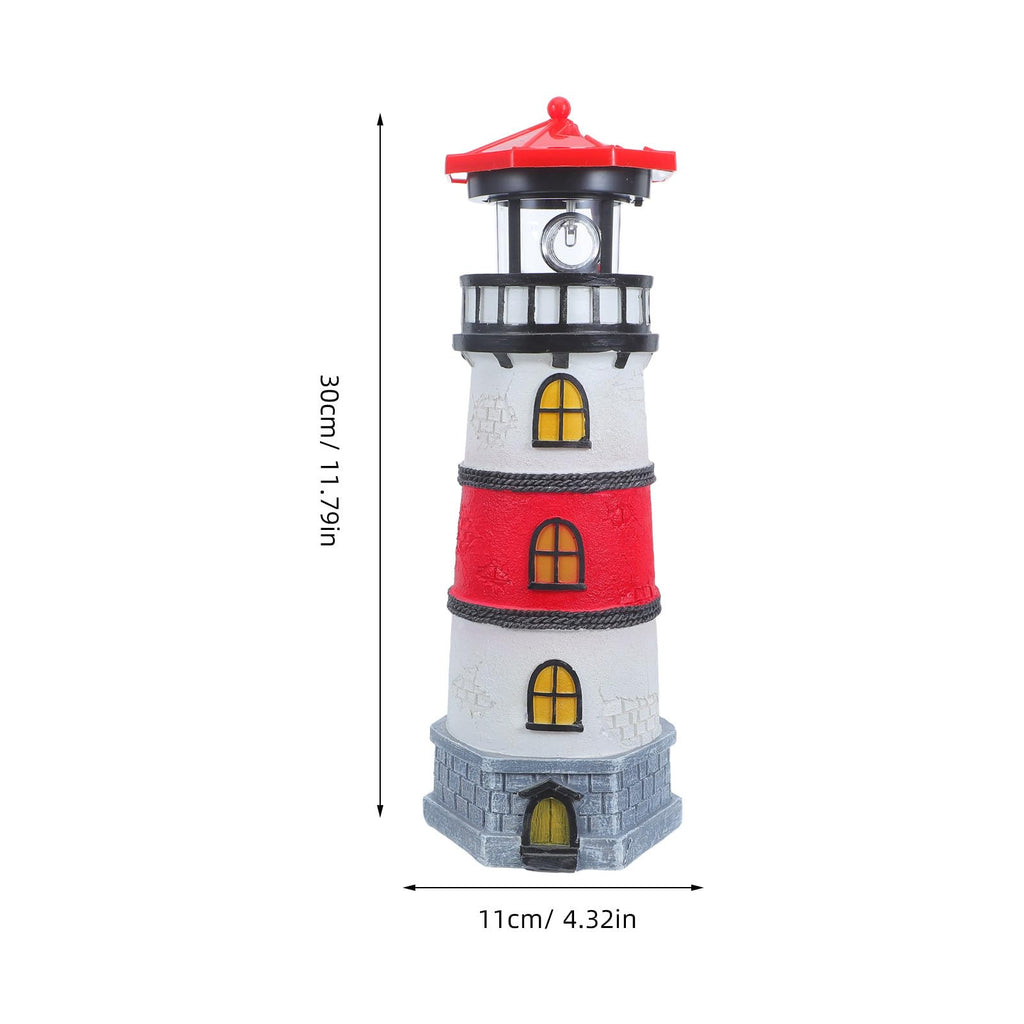 Solar Powered Waterproof LED Lighthouse Garden Statue X349