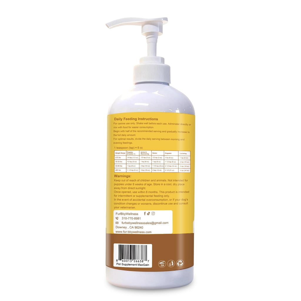 High-Calorie Dog Weight Gainer Gel with Salmon Oil, Probiotics, Vitamins & Electrolytes T4905