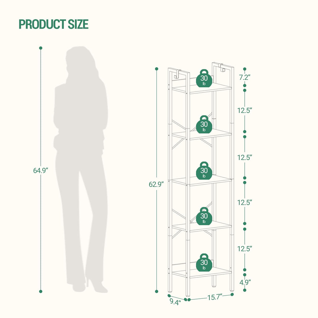 Bookshelf with 2 Hooks V13533